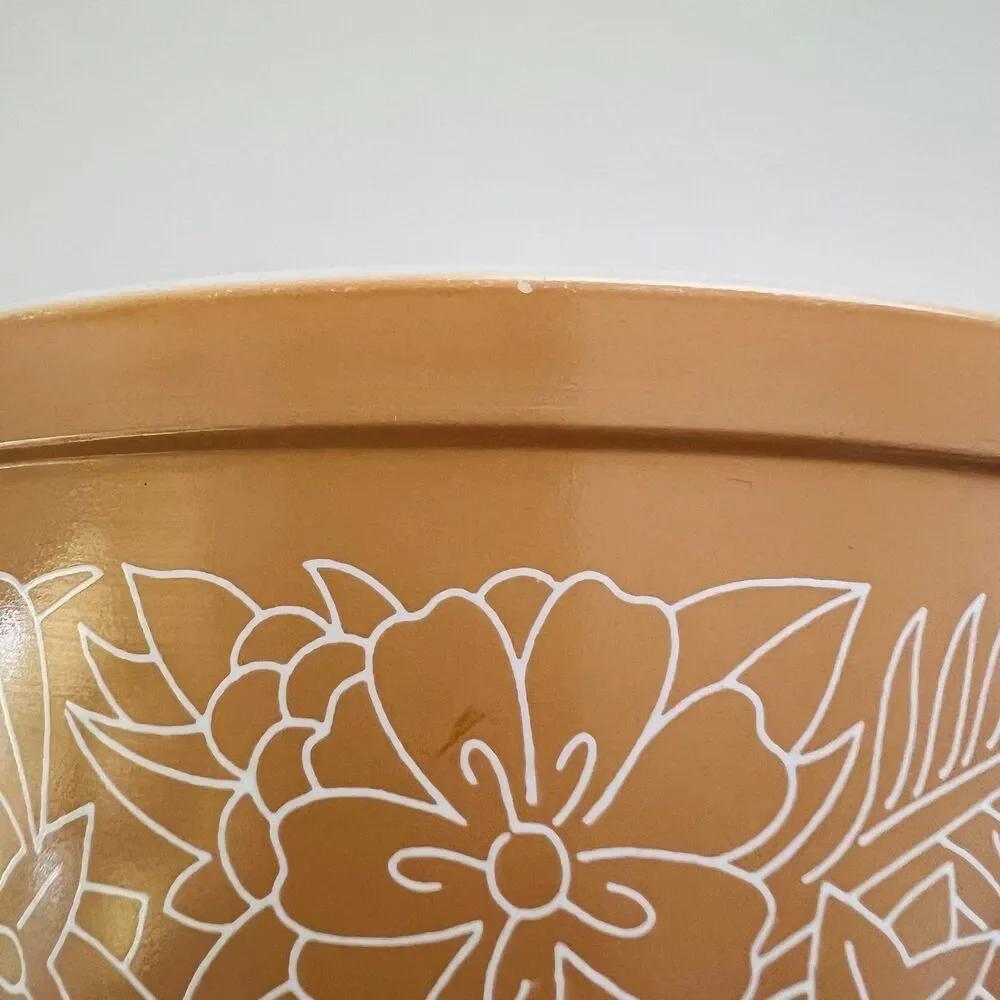 PYREX Brown White Woodland 402 Mixing Bowl 1.5 Qt